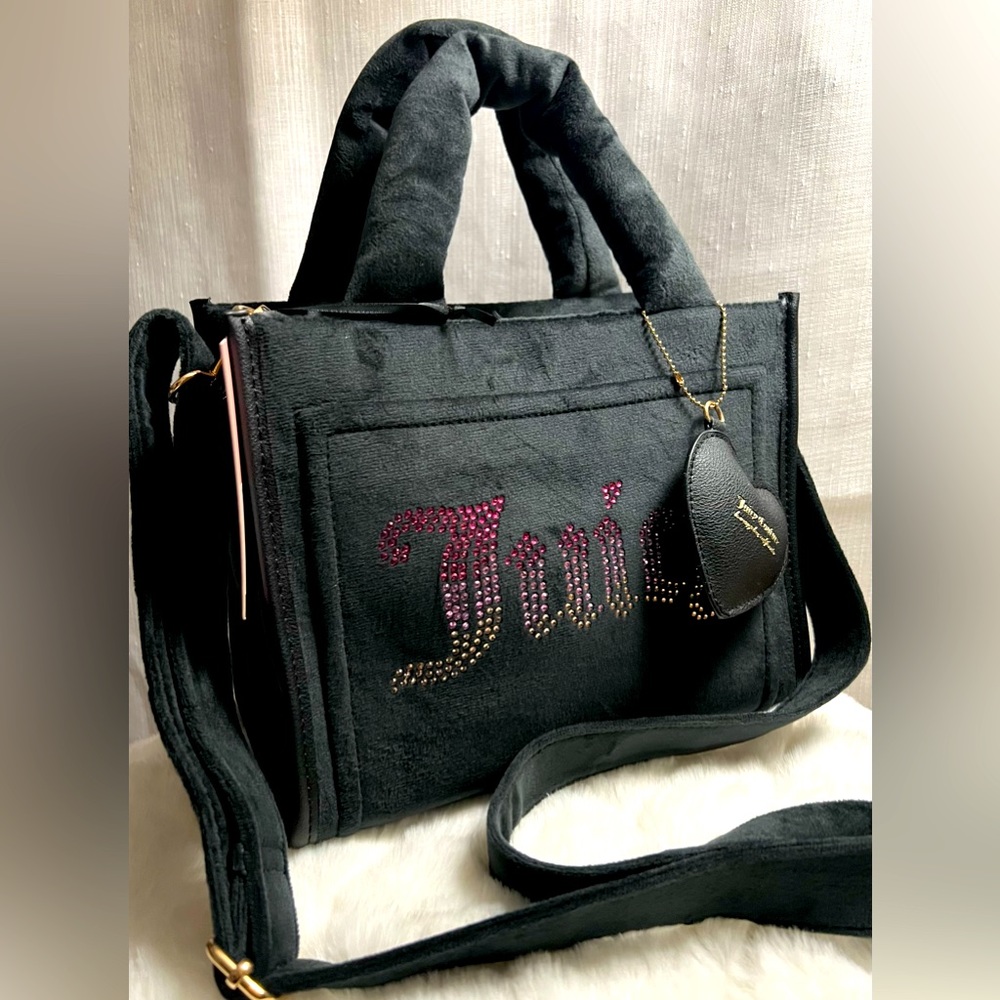 NEW Juicy Couture Black Liquorice Big Spender Mini Tote Bag